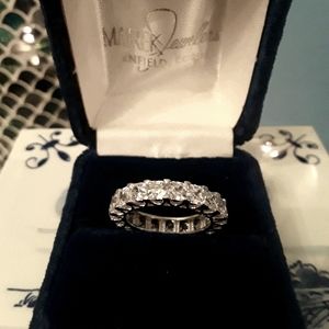 14k White Gold CZ Diamond Eternity Ring